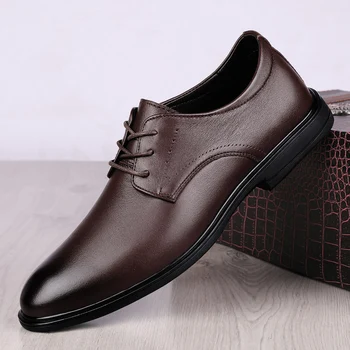 Vīriešu ādas kurpes 2021. gada rudenī jaunu biznesa gadījuma kurpes vīriešu ādas korejiešu versiju soft-soled braukšanas kurpes kāzu kurpes