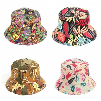 Vasaras Panama Spaiņa Cepuri, Hip Hop Kausa Klp Sieviešu Vīriešu Modes Atgriezeniska Bob chapeau Femme Ziedu Zvejnieka Cepure