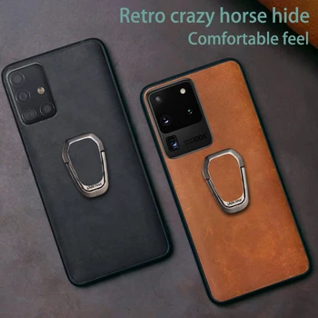 Ādas Tālrunis Case For Samsung Galaxy S20 Ultra S8 S9 S10 S10e, Ņemiet Vērā, 10 20 Plus A30s A50 A50s A70 A51 A71 Crazy Horse Ādas Vāks