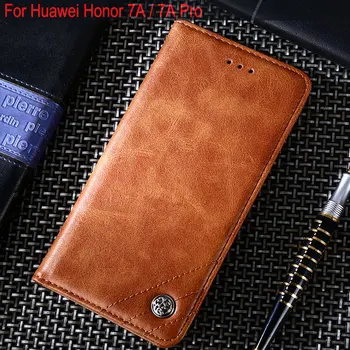 Par Huawei Honor 7.A gadījumā Luksusa Ādas Pārsegu ar Statīvu Kartes Slots Gadījumos huawei honor 7.a pro būtiska Bez magnētiem capa