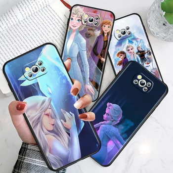 Disney Elsa Gudrs, Lai Xiaomi Poco M4 X4 X3 F3 GT NFC M3 C3 M2 F2 F1 X2 Pro Mi Mix3 Silikona Melns Telefonu Gadījumā