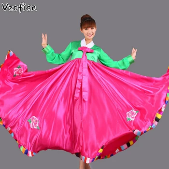 Korejas Hanbok Sieviešu Tautastērpā Korejiešu Kleita Elegants Princese Pils Kostīmu Korejas Emboridery Seno Kāzu Puse