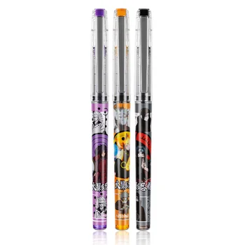 3Pcs Deli S885 Naruto Taisni Šķidrums Gēla Pildspalva 0,5 mm Pilnu Adatu Caurules Melnās Tintes Piederumi Skolas, Biroja Kancelejas preces