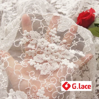 GLace 3Y/Daudz mīksto acs auduma 3D kokvilnas line izšuvumi mežģīņu auduma svaigi kleita materiāls, apdare, apģērbu accessoriesTX096
