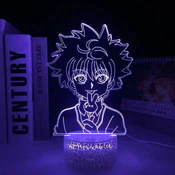 3D LED Lampas Anime Attēls 7 Krāsas Izmaiņas, Ar Tālvadības pulti Vizuālo Ilūziju, Balts Krekinga Bāzes Akrila Panelis Nakts Gaisma