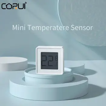 CoRui Mini Smart TempeThermo-higrometru, Sadzīves Bērnu Istabu Iekštelpu Sienas piestiprināms LCD Istabas Termometru, Higrometru, Secutity Sistēma