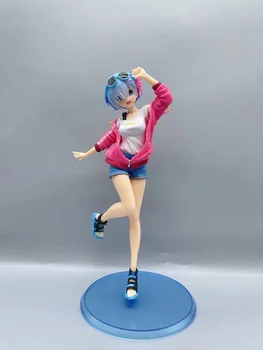 Anime Re:Dzīve citā Pasaulē no Nulles Rem Vasaras Sporta Girl Darbības Attēlā Modelis Rotaļlietas 24cm