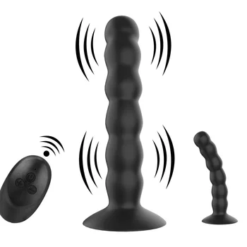 Anālais Vibrators Krelles Prostatas Masāža, Mīksto Piesūcekni Dildo 10 Režīmi Bezvadu Butt Plug Seksa Rotaļlietas Vīriešiem Sievietēm