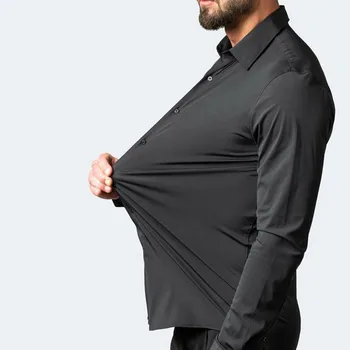 Y2K Mikro Stiept pretgrumbu Krekls Vīriešu Biznesa Apģērba Self-audzēšanu Gadījuma T-krekli, Pavasara un Vasaras T-krekls