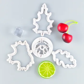 3D Sīkdatni Griezēji Pomādes Veidnes leavf Cepšanas Veidnes Kūka Mīklas Instrumenti Šķēres Piparkūku Formas Cookies