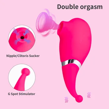 2 in 1 Klitora Nepieredzējis Vibrators Orālā Seksa Mutē, Sūkāt Stimulators Dubultā Beigām Pieaugušo Maksts G Spot Vibrators Seksa Rotaļlieta Sievietēm Pāris