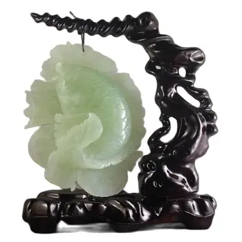 Ķīnas Vecās Dabas Xiuyan Jade Roku Cirsts Zivju Statuja Kulons 540g 6.5 Collu