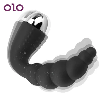 OLO 10 Ātrumu Anālās Lodītes Anālais Vibrators Butt Plug Prostatas Massager Anālais Vibrators Klitora Stimulators Seksa Rotaļlietas Sievietēm un Vīriešiem