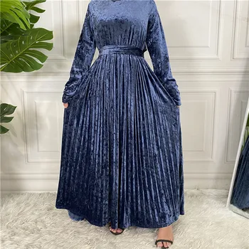 Ramadāna Eid Mubarak Cietā Musulmaņu Kleita Kaftan Abaya Islāmu Apģērbu Kleitas Abayas Sievietēm, Dubaija 2022 Abayat Drēbes Femme Musulmane