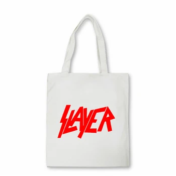 Metāla Grupa Slayer Iespiesti Vīriešu Modes gadījuma Pusaudžu studentiem Pleca soma liela jauda, audekls maiss Salokāms tote soma Bolsas