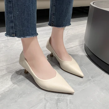 2022. gadā-Pavasarī un Rudenī Jaunu Modes Norādīja Plānas Papēžiem Sievietes Vienas Kurpes Profesionālās Sekla Muti augstpapēžu kurpes Sieviešu Kurpes