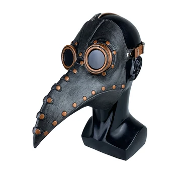Smieklīgi Lateksa Steampunk Mēris Ārsts Putnu Maska Cosplay Garš Deguns Halloween Masku Kostīmu Aksesuāri