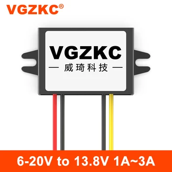 VGZKC 6-20V līdz 13,8 V 1A 2A 3A DC strāvas regulators 12V līdz 13,8 V auto buck-boost barošanas modulis