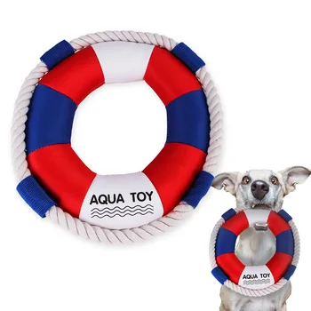 Suņu rotaļlieta peldēšana gredzenu, pīkstošs rotaļlietas, mājdzīvnieku preces, mīkstu kokvilnas virves kaķu un suņu košļājamo rotaļlietu molārā nokošana pet apmācību rotaļlieta mazuļa rotaļlietas