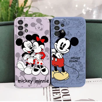 JAUNAS Mickey Mouse Tālrunis Case For Samsung Galaxy A72 A73 A53 A52S A42 A32 A33 A23 A22S A21S F13 Šķidruma Virves Vāciņu
