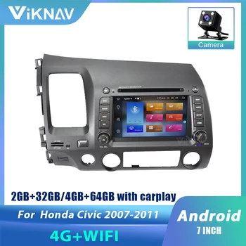 2 din auto multimedia player Honda Civic sedans 2007 2008 2009 2010 2011 android 10 auto radio stereo GPS navigator DVD atskaņotājs