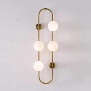Kodolīgi TV fona stikla bumbu lampas papīra klipu dizains guļamistabas gultas sienas lampas Ziemeļvalstu radošās dzīves telpa led sienas lampa