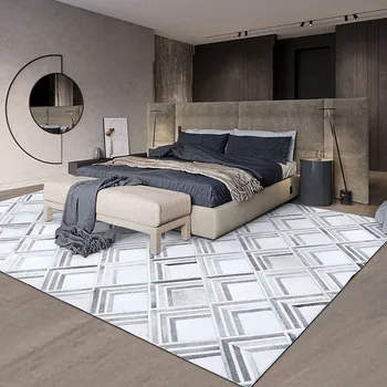 Amerikāņu stila luksusa pātagot ādas darinātas lupatu paklāju dabīgās kažokādas pelēkā krāsā dzīvojamās istabas paklāja apdare villa paklājs