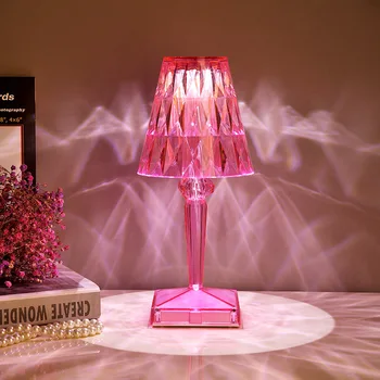 Mūsdienu Krāsu Kristāla Galda Lampas Dimanta Kristāla Lampa ar USB Bārs, Kafejnīca Apdare Atmosfēru Lampas Guļamistaba Gultas Nakts Gaisma