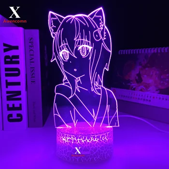 Vidusskolas DxD Anime Toujou Koneko LED Baltās Bāzes, ņemot vērā Dzimšanas dienas Dāvanu Nightlight Guļamistaba Dekori Manga Nakts Gaisma Galda Lampa