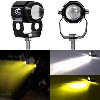 Motociklu LED Lukturu Projektora Objektīvs divu Krāsu ATV Motorollera Vadītāja Par Cafe Racer Gaismas Autonoma Uzmanības centrā Lampas