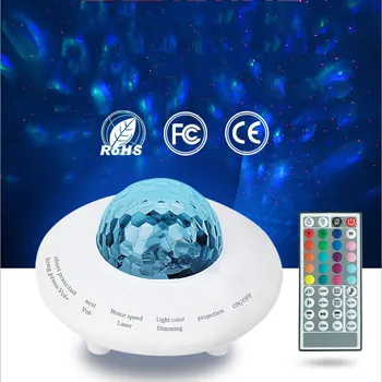 Bluetooth Mūzikas Zvaigžņotās Debess Projektoru Lampas Ūdens Viļņu Gaismas Bluetooth Skaļrunis Remote Control Krāsains Gaismas Ocean Sky Zvaigžņu Gaisma