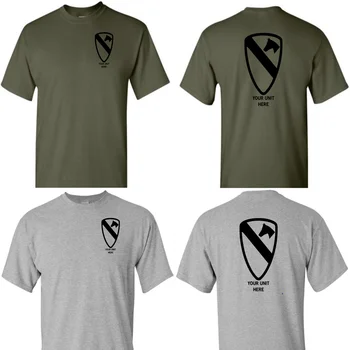 1. Kavalērijas Nodaļa T-Krekls Pasūtījuma ASV ARMIJAS Kavalērijas Vīriešu T Krekls ar Īsām Piedurknēm Gadījuma 100% Kokvilnas Krekli