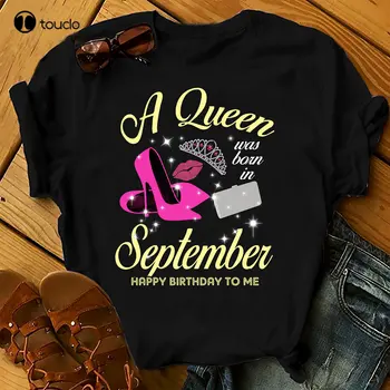 Personalizētas Pasūtījuma Dzimšanas dienas Mēnesī T-Krekls Karaliene Dzimis septembrī Dzimšanas dienu, T Krekli Vasaras Topi Beach T Krekli Xs-5Xl Jaunas