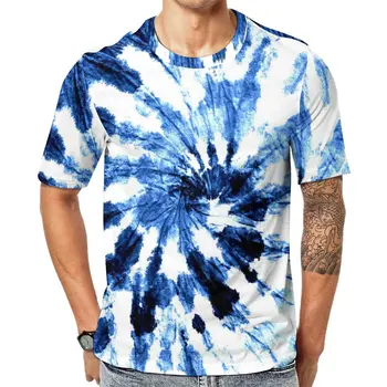 Zila Virpuļot Tie Krāsošanas T Krekls Anotācija Drukāt Hipiju T Krekli Ar Īsām Piedurknēm Modelis T Lēti Vasaras Smieklīgi Lielajam Top Tees