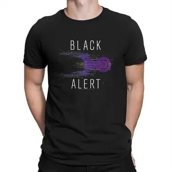 Vintage Atradums Black Brīdinājumu, Kuģa Telpas Aizpildīt T-Krekls Vīriešiem Apaļā Apkakle Tīras Kokvilnas T Krekls, Zvaigznes Treke Zinātnes Īsām Piedurknēm