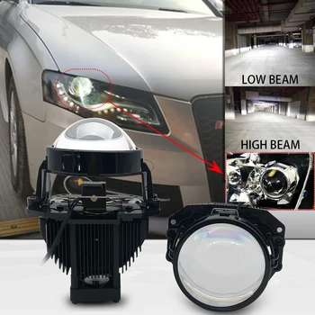 Auto Bi LED 3,0 collu Projektoru Objektīvs universal LED priekšējie Lukturi High Low Beam Auto Lukturi, modernizēšanas optiskā BMW Audi A3