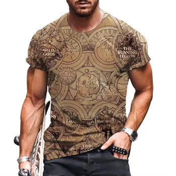 Ir 2021. Vīriešu T-krekli Streetwear Pulkstenis Elementi 3D Drukāšanas Apaļu Kakla Īsām Piedurknēm T Krekls Top Gadījuma Mens Lielgabarīta T Krekls Top