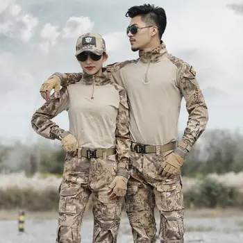 Ir 2021. Taktiskās Maskēties Militāro formas tērpu Apģērbs, Vīriešu Uzvalku ASV Armijas Militāro Apģērbu ar garām Piedurknēm Tactical Krekls + Kravas Bikses