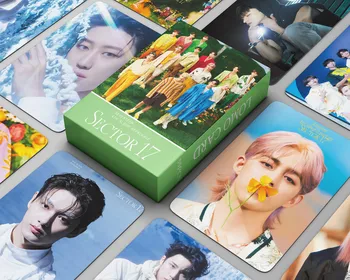 KPOP SEPTIŅPADSMIT NOZARĒ 17 Albumu Photocards 55Pcs/Komplekts Double-Sided LOMO Kartes JeongHan WOOZI SeungKwan Fani Kolekcijas D96