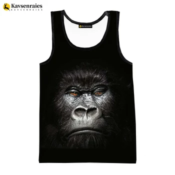 Jaunākās Modes Mērkaķis Gorilla 3D Iespiesti Topi Vīriešu Vasaras Veste Sievietēm Gadījuma bez Piedurknēm T-krekls Hip Hop Lielgabarīta Topi