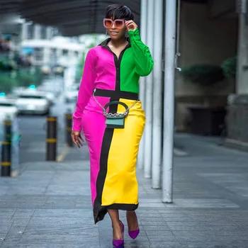 Elegantas Vakara Puse Kleita Plus Lieluma Āfrikas Drukāt Kleitas Sievietēm Dashiki Kaftan Drēbes 2022 Jaunu Fall Winter Gadījuma Tērpiem