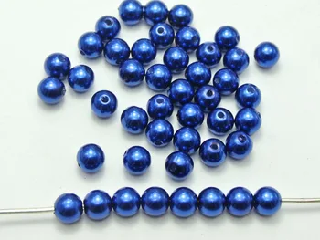 200 Gab 8mm Plastmasas, Mākslīgās Pērles Apaļas Pērlītes Tumši Zilā Mākslīgās Pērles