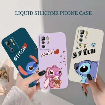 Disney Cartoon Lilo & Stitch Phone Gadījumā Xiaomi Redmi, Ņemiet vērā, 11T 11 11S 10T 10 9T 9S 9 8T 8 7 6 5 Pro Šķidruma Virves Būtiska Vāciņu