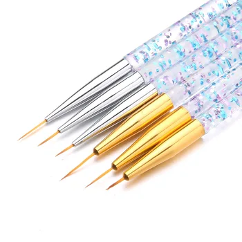3Pcs/Komplekts UV Gēla Zīmēšanas Gleznošanas Pildspalvu Nail Art Līnijas Zīmēšanas Suku Zelta Skaida Rīkoties ar franču Dizainu, Manikīrs, Nagu Art DIY Instrumenti