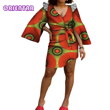 Ir 2021. Pavasara Vasaras Tradicionālo Āfrikas Apģērbu Divas Gabals, kas Sievietēm Bodycon Crop Topi+ Īsi Svārki Āfrikas Apģērbu Komplekti WY8787