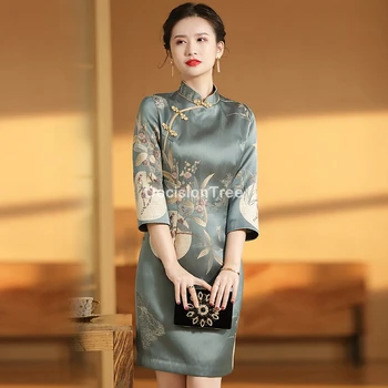 2022 ķīniešu kleita tradicionālā ķīniešu cheongsam vintage kleita sirēna kāzu kleita sexy sadalīt qipao kleitas mūsdienu puse kleita