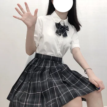Korejas Preppy Stils Skolā Meitene Vienotu Black Kroku Svārki Seifuku Japāņu Skolā Vienotu tauriņu Pleds Svārki Sexy JK Formas tērpu