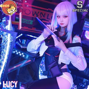 CoCos-S Anime Kiberpanku Edgerunners Lucy Cosplay Kostīmu Anime Cos Nakts Pilsētas Edgerunners Cosplay Lucy Cosplay Kostīmu un Parūku