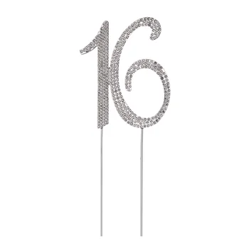 Dzimšanas Dienas Kūka Topperr15Th Jubileju Rhinestones Dekoratīvās Topperss Rotājumi Meitenes Numberwedding 15 