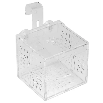 Akvāriju Vaislas Izolācija Box Nodalījumu Inkubatoru, un Inkubatorā Akrila Caurspīdīgs Akvāriju Inkubators Plaukts (10X10X10CM)